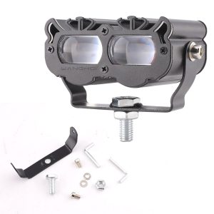 Tiger Head Twin Bead Led Motorcycle Spotlight Hardware Mounting hardware reference with bracket, screws, washers, and hex key.
