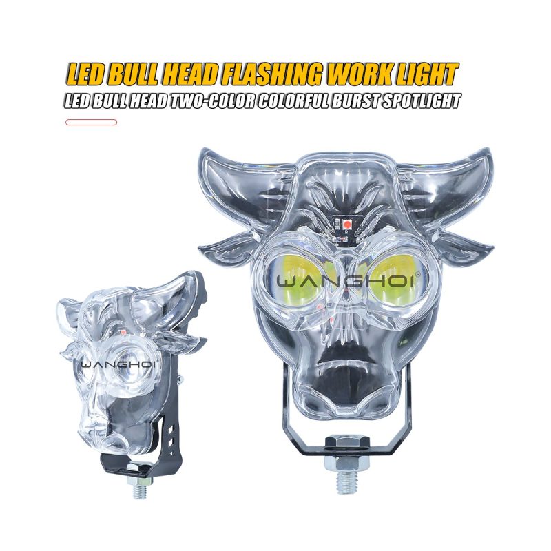 Transparent Bull Head Flashing Led Work Light 02 Transparent Bull Head Flashing Led Work Light 02 Transparent Bull-Head Flashing LED Work Light front product reference