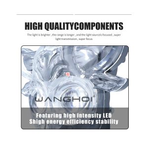 Transparent Bull Head Led Motorcycle Work Light Components Component reference showing the transparent lens body and high-intensity LED detail.