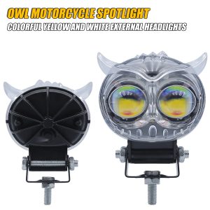 Transparent Colorful Owl Led Motorcycle Spotlight Product View Front, rear, and side product reference for buyer checks.