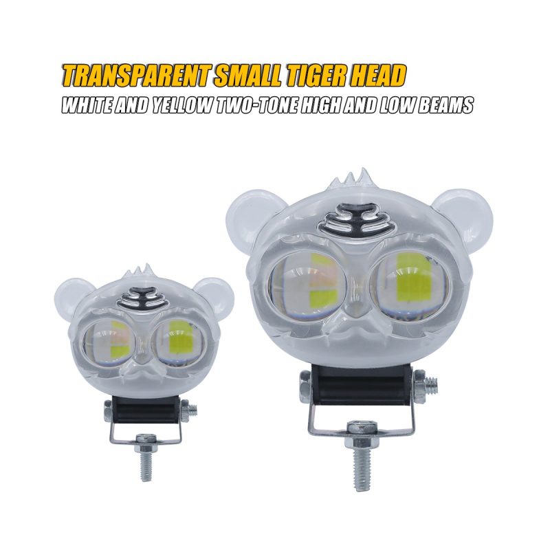 Transparent Dual-Lens Motorcycle LED Auxiliary Light