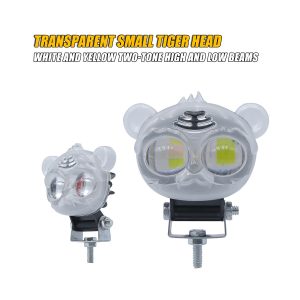 Front reference for transparent dual-lens motorcycle LED auxiliary light