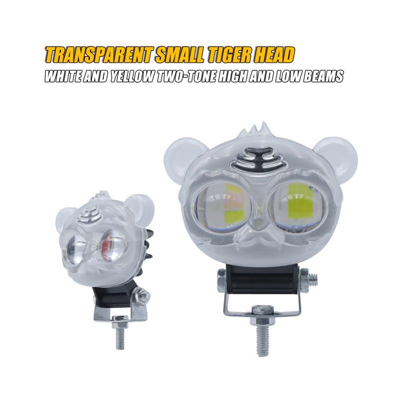 Front reference for transparent dual-lens motorcycle LED auxiliary light