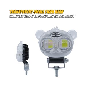 Side reference for transparent dual-lens motorcycle LED auxiliary light