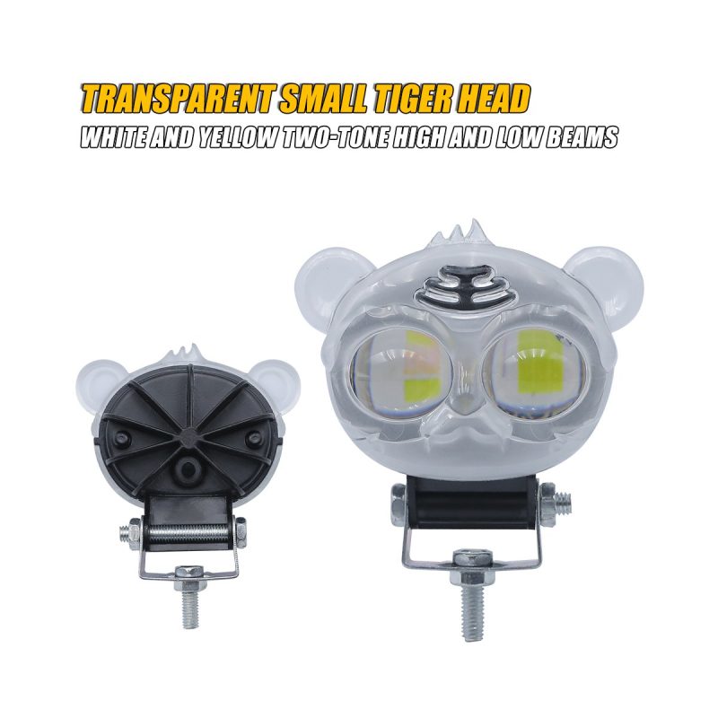 Rear reference for transparent dual-lens motorcycle LED auxiliary light