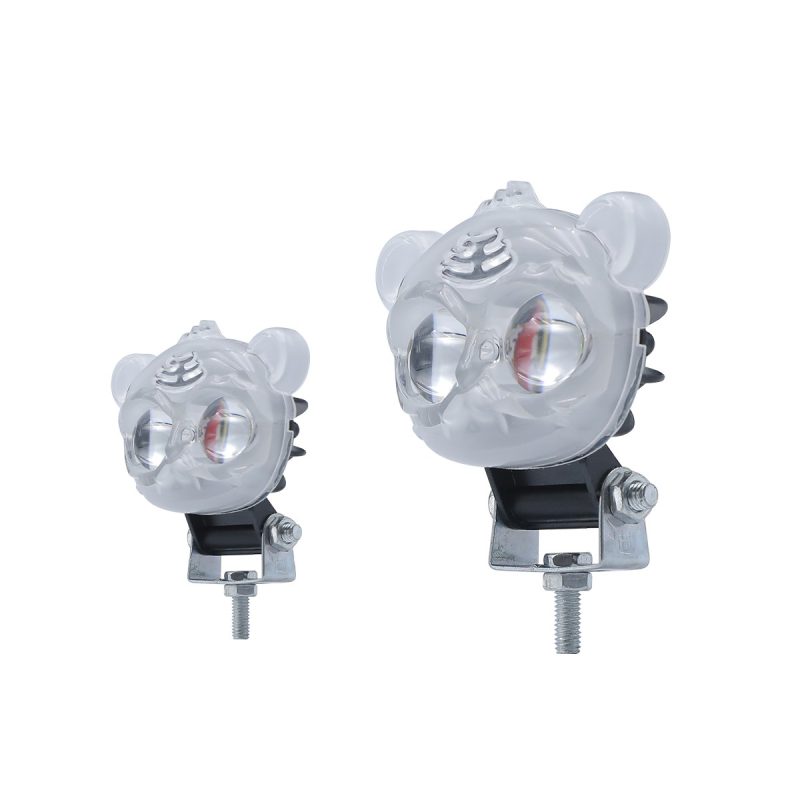 Transparent Small Tiger Head White Yellow Led Motorcycle Spotlight Main Transparent Small Tiger Head White Yellow LED Motorcycle Spotlight