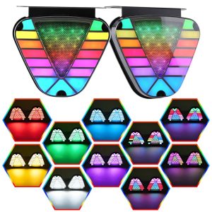 Triangle Colorful Led Rear Fog Warning Tail Light Color Options Source lighting graphic showing colorful effect references.