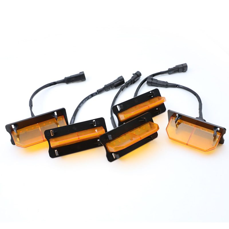 Trapezoid amber LED grille marker light kit variant product view.
