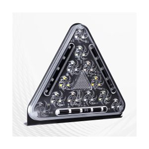 Triangular LED truck warning strobe light front angle view