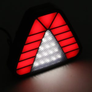 Triangular Pilot Led Rear Marker Light Lit Red White Lit effect reference showing red and white light directions.