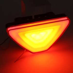 Triangular Pilot Led Rear Marker Light Red Yellow Lit Wide-shape lit effect reference with red/yellow visual direction.
