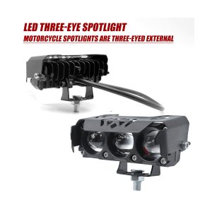Triple Eye Motorcycle Auxiliary Spotlight Bar 03 Triple Eye Rear Triple-eye motorcycle auxiliary spotlight bar rear wiring view
