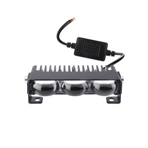 Triple-lens LED grille fog light bar rear heat-sink view