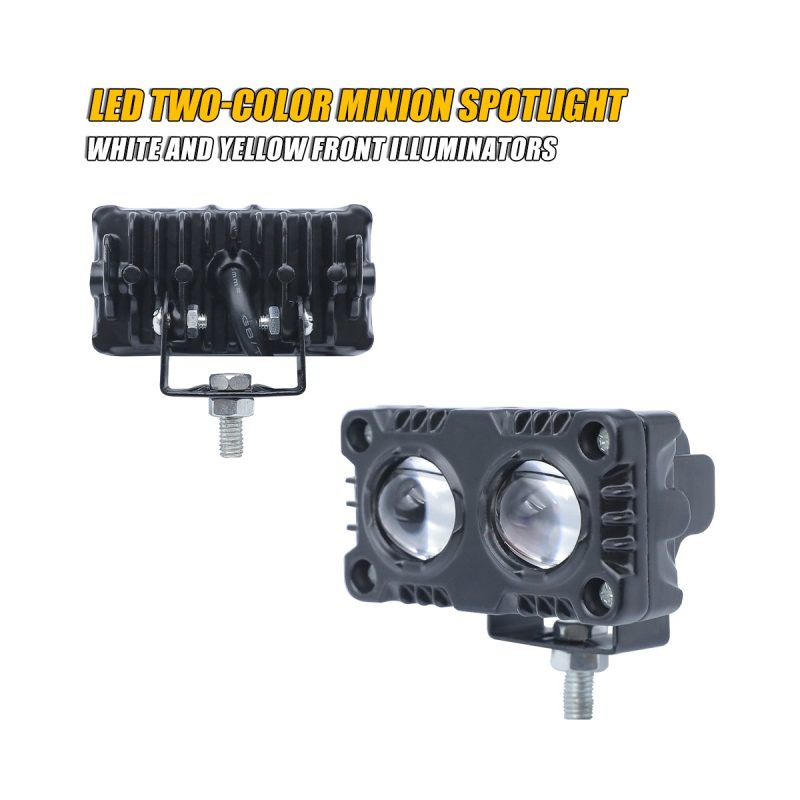 Two Color Compact Dual Lens Led Spotlight 04 Compact Dual Rear Rear view of two-color compact dual-lens LED spotlight