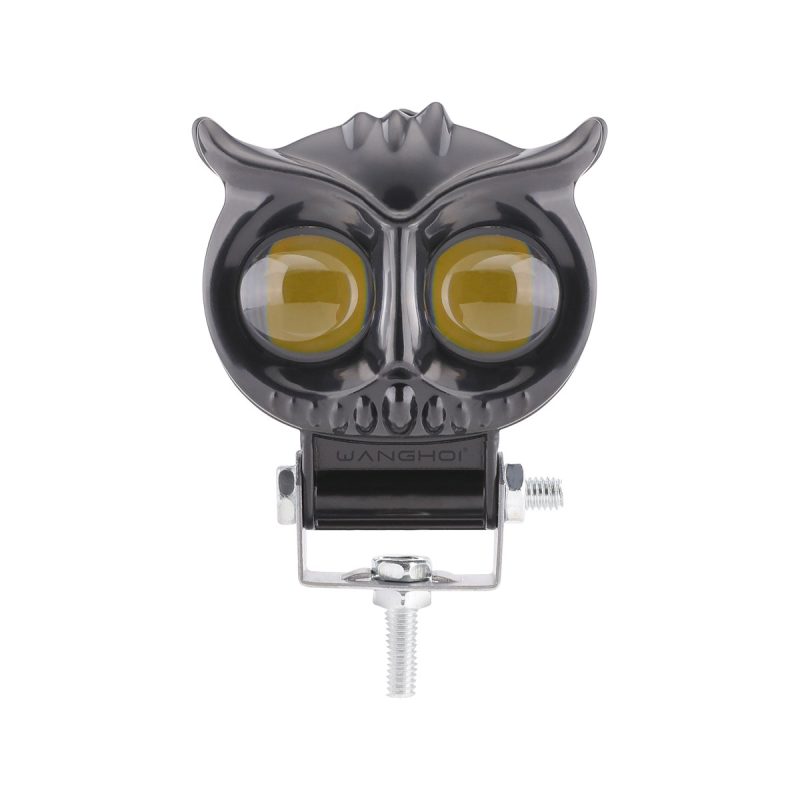 Two Color Owl Style Led Work Light 02 Owl Front Front view of two-color owl-style LED work light