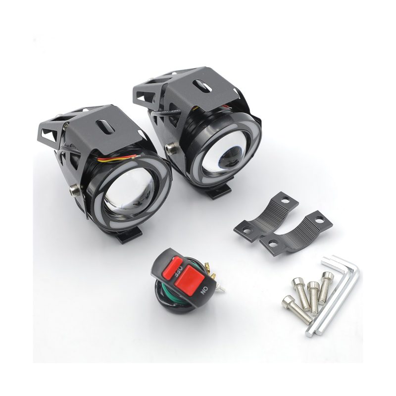 U7 U11 external angel eye motorcycle spotlight kit detail