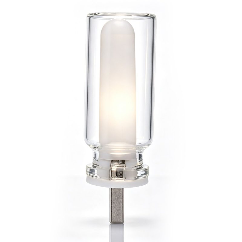 Plain product view showing the glass cover, diffuser, and USB-A plug.