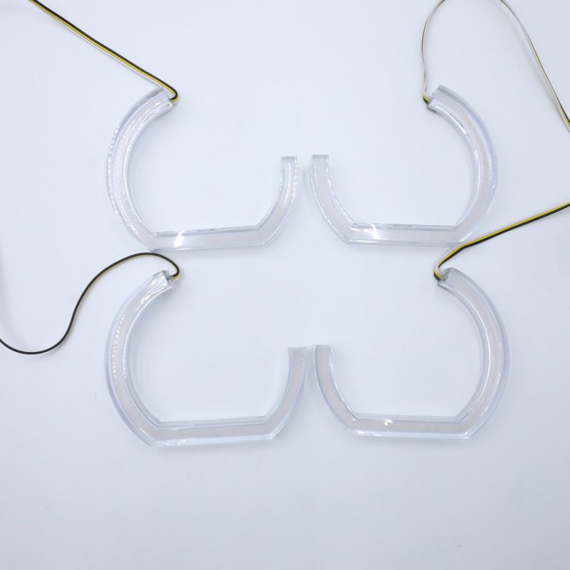 Wh 2869 Half U White Amber Angel Eye Main WH-2869 Half U White Amber Angel Eye Halo Ring Kit