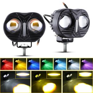 Wh V106 Dual Lamp Motorcycle Led Spotlight Output Output color reference from the supplied product graphics.