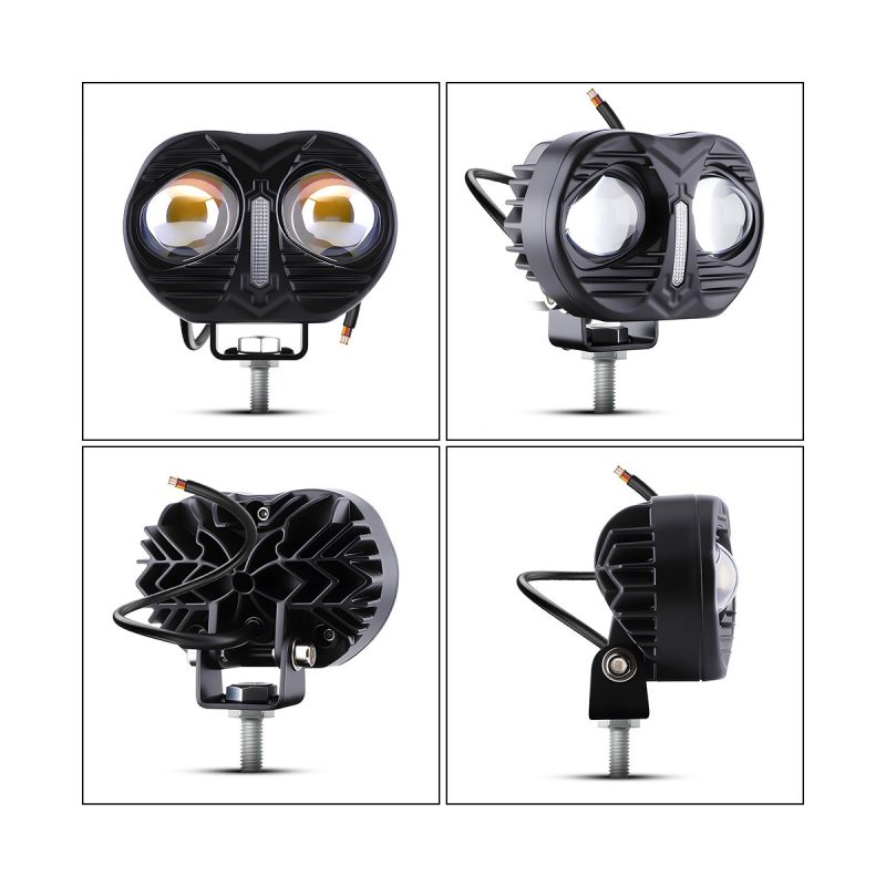 Product view collage for WH-V106 dual-lens LED auxiliary spotlight