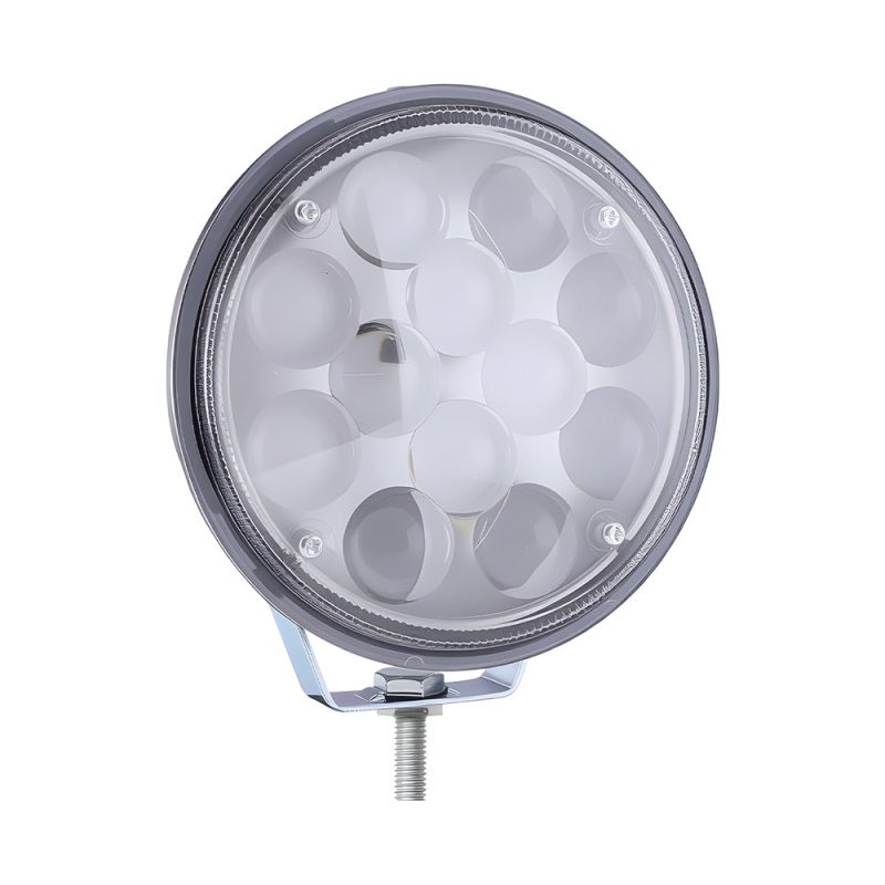 Wh5034C 5 Inch Round Led Headlight Front View Front product view showing the round lens and bracket mount.