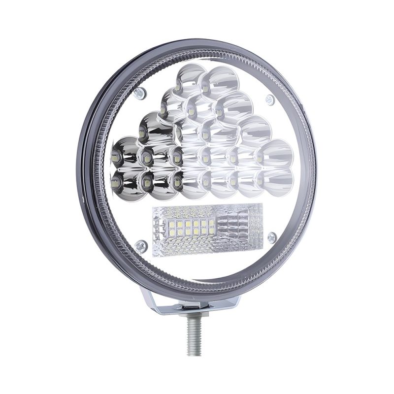 Wh5035C 5 Inch Round Led Headlight Alternate Front Alternate front product view showing the clear lens and bracket mount.