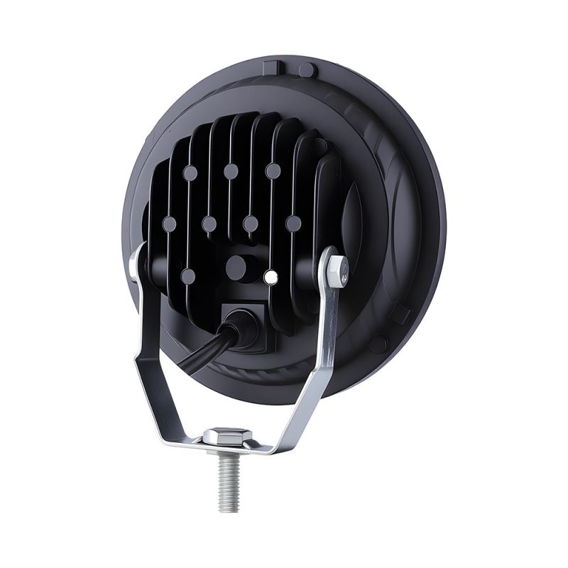 Wh5035C 5 Inch Round Led Headlight Rear Housing Rear housing source image showing heat-sink structure and bracket.