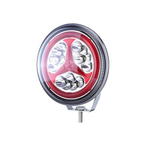 Wh5038C 5 Inch Round Led Off Road Spotlight 02 Wh5038C Front Red WH5038C 5 inch round LED spotlight red ring front view