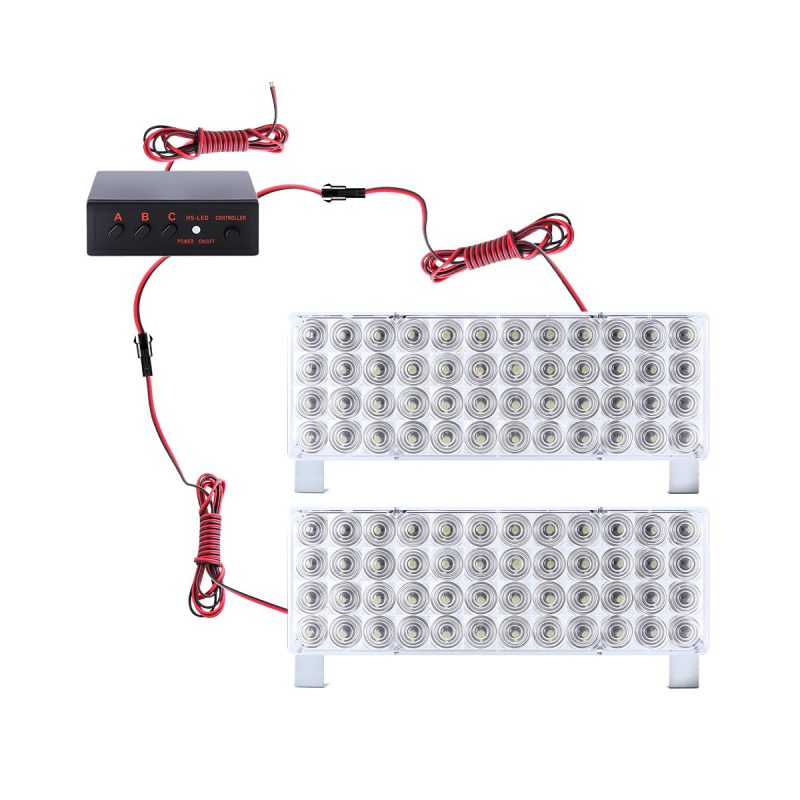 White Led Flash Warning Light 1 To 2 Kit 05 White Flash Pair White LED flash warning light paired panels