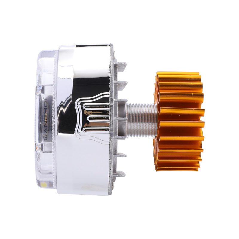 White Octagonal LED Motorcycle Projector Headlight side or wiring reference