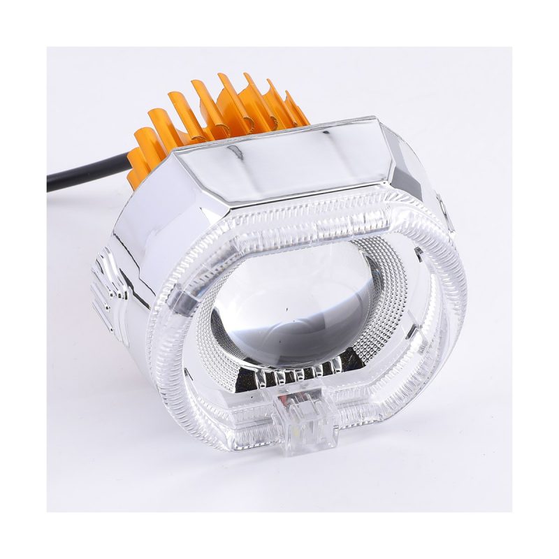 White Octagonal LED Motorcycle Projector Headlight lighting effect reference