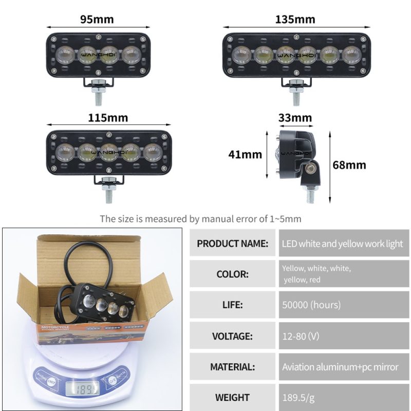 Dimension and source-spec reference with 95mm and 135mm size wording.