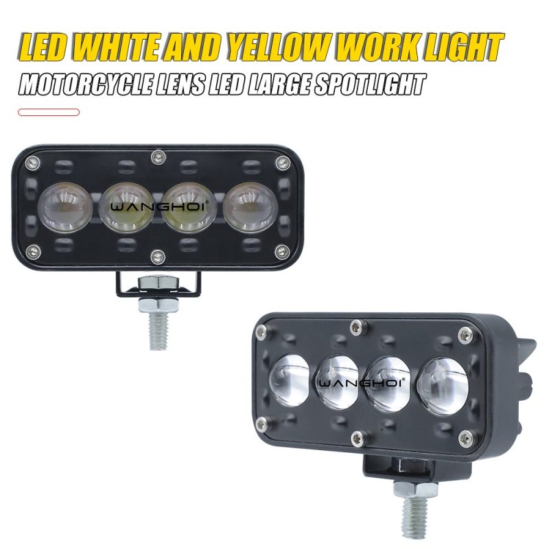 Front product view of the motorcycle LED spotlight.