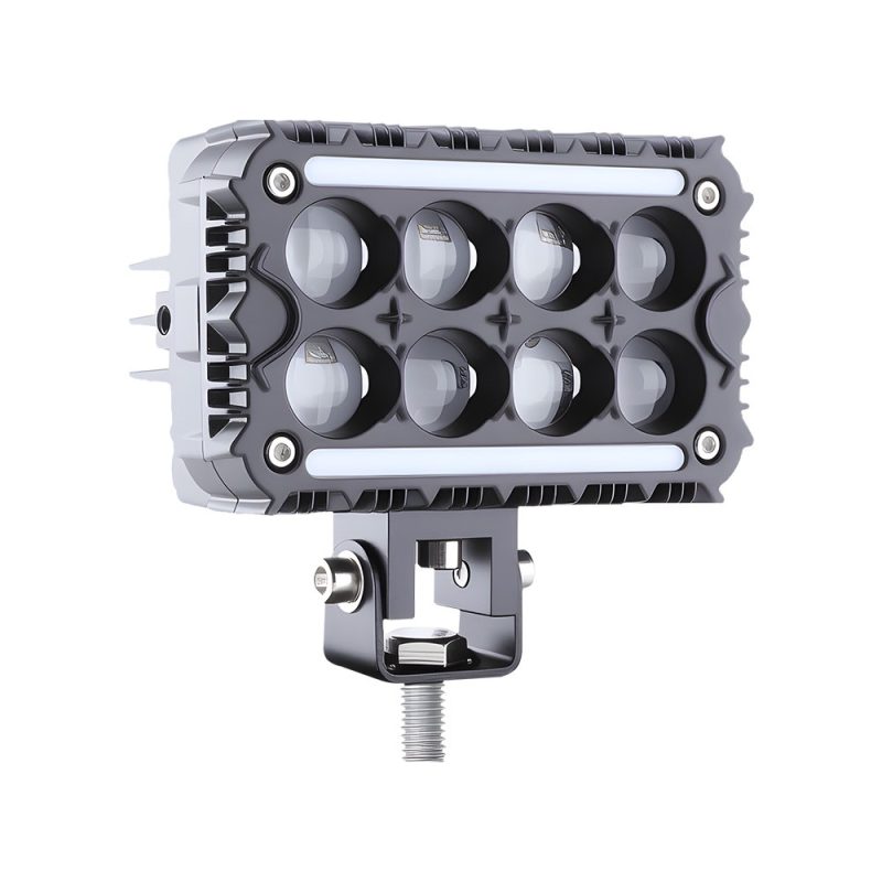 Whv103 Colorful Led Work Light Angled View Angled product-only view showing the front lens and bracket structure.