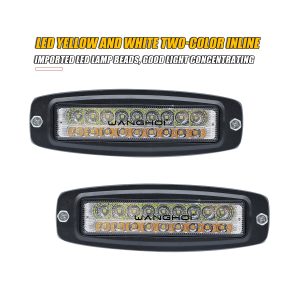Yellow White Two Color Inline Led Work Light 02 Yellow White Inline Pair Yellow-white two-color in-line LED work light pair reference
