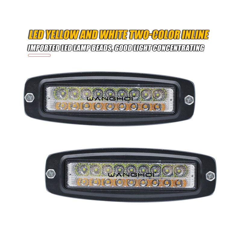 Yellow White Two Color Inline Led Work Light 02 Yellow White Inline Pair Yellow-white two-color in-line LED work light pair reference